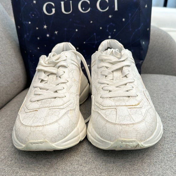 Gucci Women’s Rhyton White Leather Sneakers 💖 - Picture 2 of 5